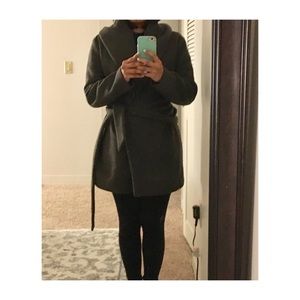 Green wrap coat